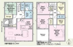 WIC+テレワークルーム付4LDKです。