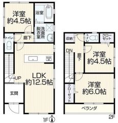 ファミリー層にピッタリな3LDKの間取。