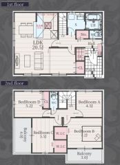 ファミリー層に嬉しい4LDKの間取り。