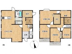 納戸や書斎の付いた5SLDKの広い間取。