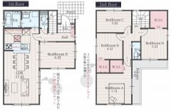 1号棟の間取図はこんな感じになっています