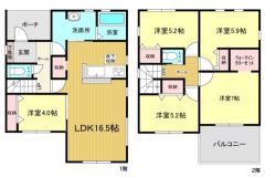 2号棟の間取図はこんな感じになっています