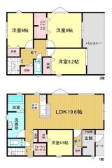 2階は全居室6帖以上の4LDKの間取り。