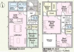 4LDKにテレワークルーム付の間取り.