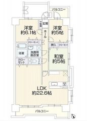暮らしやすい3LDKの間取りです。