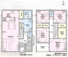 3号棟の間取図はこんな感じになっています