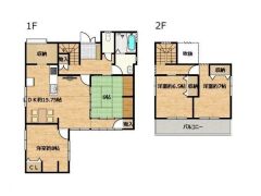 全居室6帖で広い4LDKの間取りです。