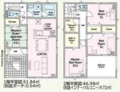 2号棟の間取図はこんな感じになっています
