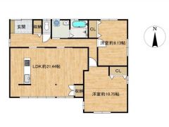 大人気の平屋建て。仕事場としてもグッド！