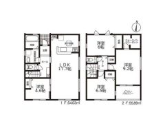 2号棟の間取図はこんな感じになっています
