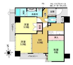単身者やファミリー層にピッタリな3DK。