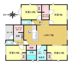 2号棟の間取図はこんな感じになっています