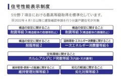 住宅性能表示5分野7項目で最上等級取得。