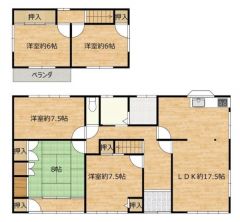 全居室6帖以上の広い6LDKの間取です。