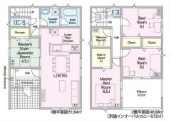和室もあるゆったりした4ＬＤＫの間取り。