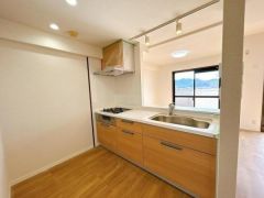 リビングを見渡せるカウンターキッチン。