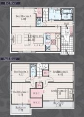 2号棟の間取図はこんな感じになっています