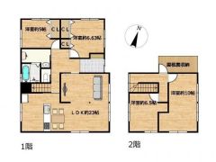 角地に建つ、4LDKの間取りです。