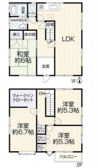 ファミリー層にピッタリな4LDKの間取。