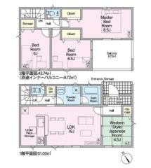 間取り図はこんな感じになっています。