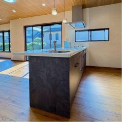 リビングを見渡せるカウンターキッチン。