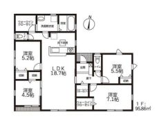 大人気の平屋建て4ＬＤＫ野間取りです。