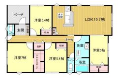 ファミリー層にピッタリな4LDKの間取。