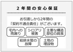購入後も安心な2年間の保証付です。