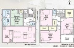 主寝室にWICの付いた4LDKの間取り。