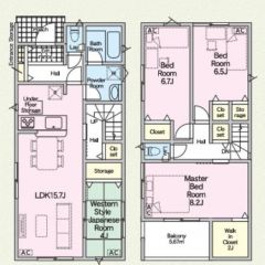 主寝室にWICの付いた4LDKの間取り。