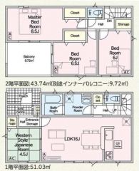 ファミリー層にピッタリな、4LDKです。