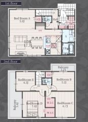ファミリー層に嬉しい5LDKの間取り。