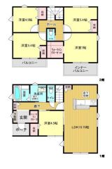 ファミリー層にピッタリな5LDKの間取。