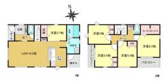 1号棟の間取図はこんな感じになっています