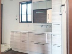 洗面台はシャンプードレッサー仕様です。