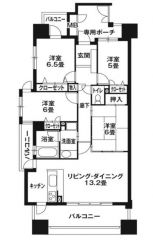 ファミリー層にピッタリな4LDKの間取。