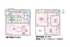 2号棟の間取図はこんな感じになっています