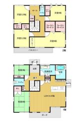 80坪の敷地に6LDKの間取りです。