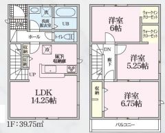 コンパクトで使いやすい3LDKの間取り。