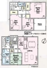1号棟の間取図はこんな感じになっています