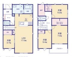 1号棟の間取図はこんな感じになっています