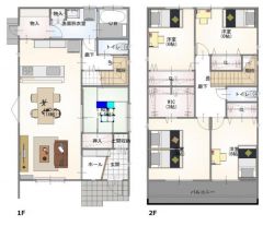 5LDKですが2階居室は6帖以上の間取り