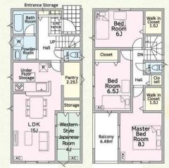 ファミリー層にピッタリな4LDKの間取。