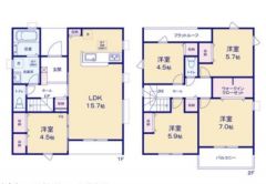ファミリー層にピッタリな5LDKの間取。